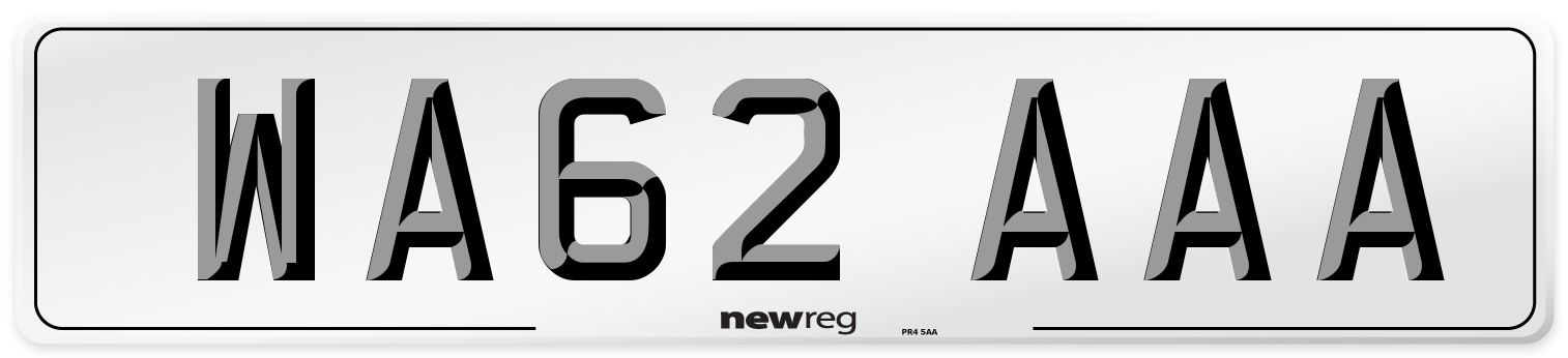 WA62 AAA Number Plate from New Reg